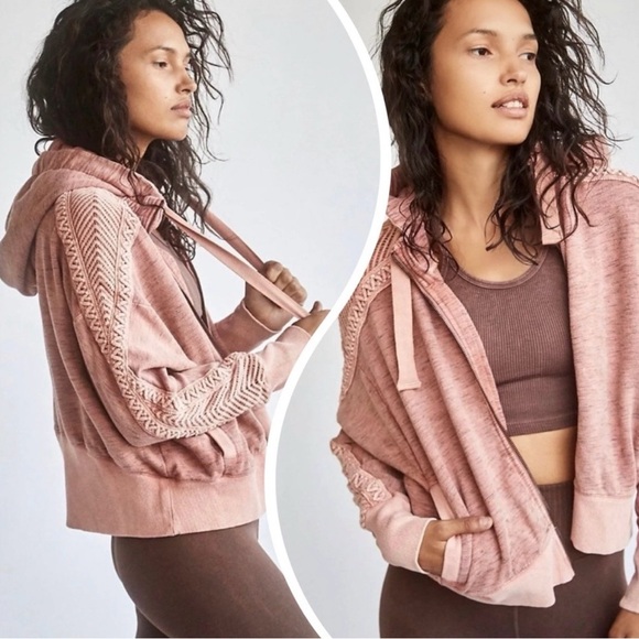 Free People Tops - NWF $120 Free People Mountain high Cable Hoodie L